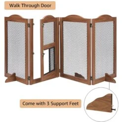 Unipaws 4 Panel Wire Mesh Dog & Cat Gate With Small Pet Door, Walnut, Large 10 Unipaws 4 Panel Wire Mesh Dog & Cat Gate With Small Pet Door, Walnut, Large -PetSafe Shop Sale 704534 PT3. AC SS1800 V1670426148