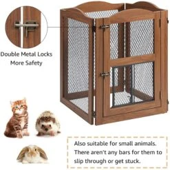Unipaws 4 Panel Wire Mesh Dog & Cat Gate With Small Pet Door, Walnut, Large 11 Unipaws 4 Panel Wire Mesh Dog & Cat Gate With Small Pet Door, Walnut, Large -PetSafe Shop Sale 704534 PT4. AC SS1800 V1670426118