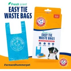 Arm & Hammer Disposable Handle Easy Tie Waste Bags, Blue