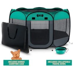 Ruff 'N Ruffus Portable Foldable Cat & Dog Playpen, Carrying Case, & Travel Bowl -PetSafe Shop Sale 711446 PT3. AC SS1800 V1673627800