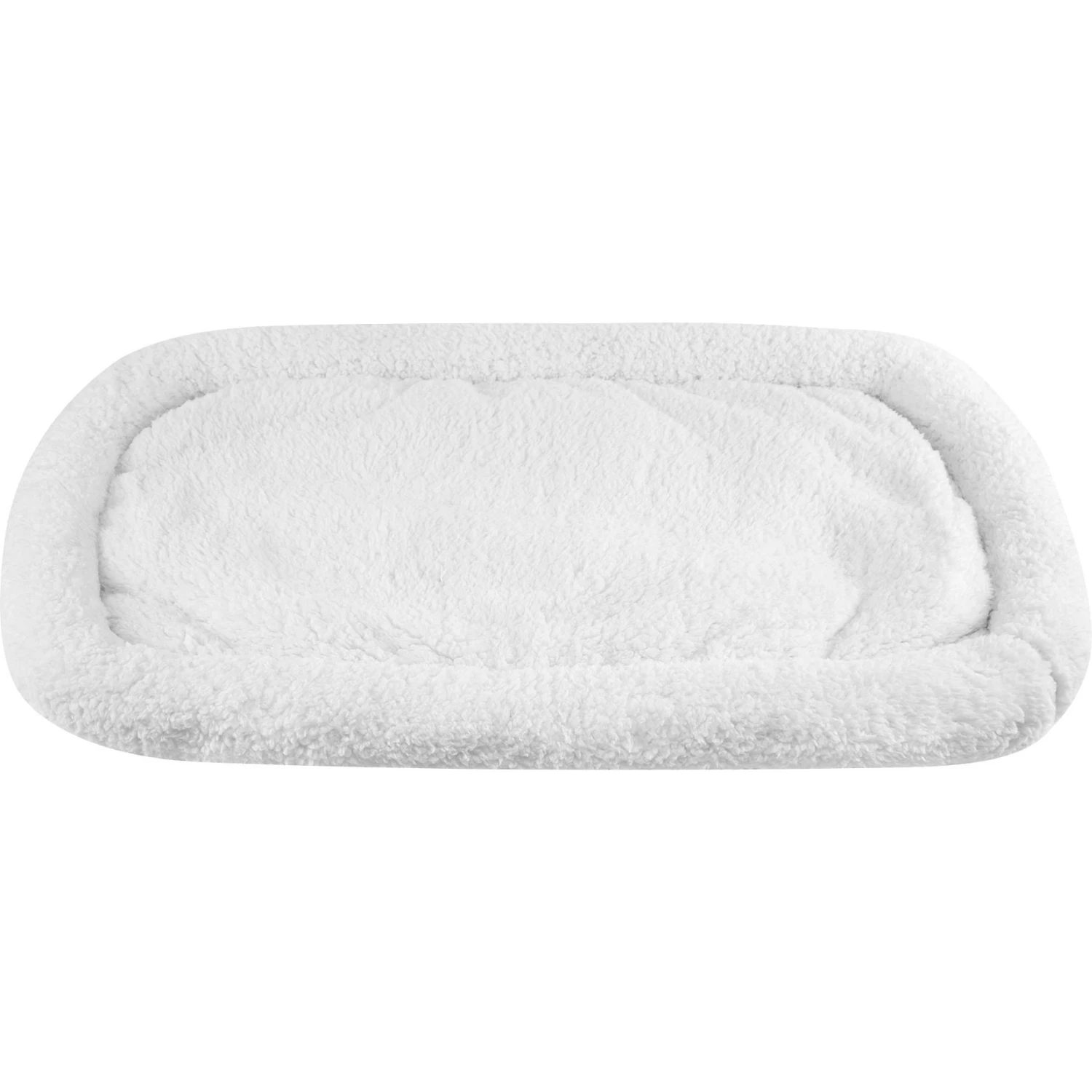 HappyCare Textiles Classic Warm Sherpa Cat & Dog Crate Bolster, White 2 HappyCare Textiles Classic Warm Sherpa Cat & Dog Crate Bolster, White - Image 2