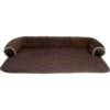 HappyCare Textiles Fleece Plush Sofa Bed & Furniture Protector, Brown