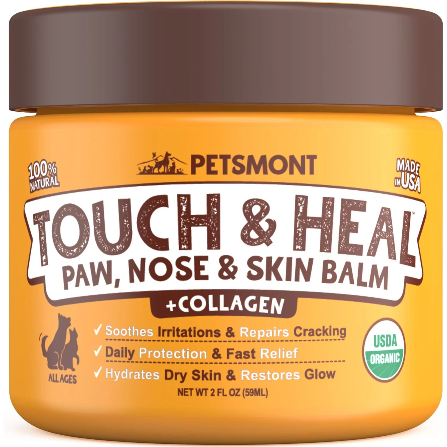 Petsmont Organic Touch & Heal Dog Paw Balm, 2-oz Jar + 2 Items 6 Petsmont Organic Touch & Heal Dog Paw Balm, 2-oz Jar + 2 Items - Image 6
