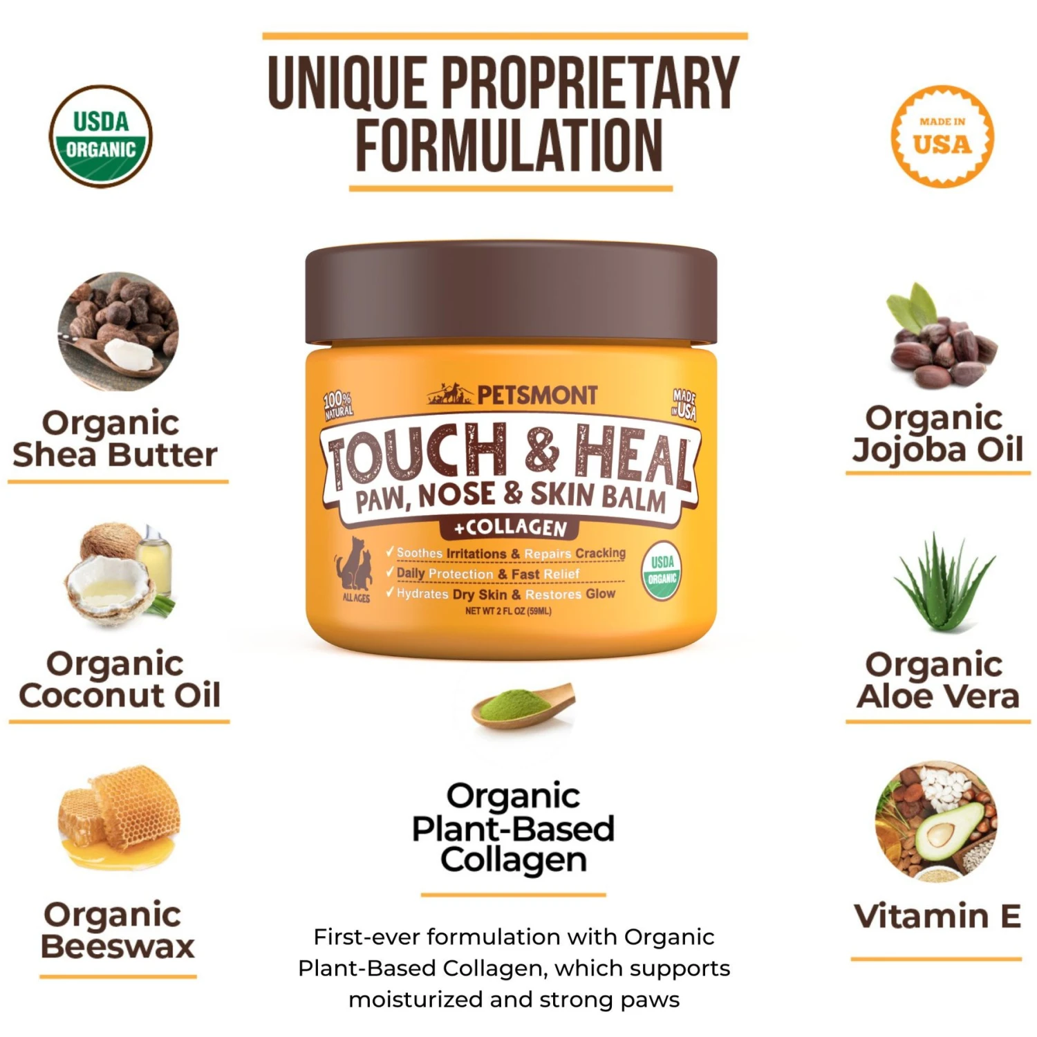 Petsmont Organic Touch & Heal Dog Paw Balm, 2-oz Jar + 2 Items 7 Petsmont Organic Touch & Heal Dog Paw Balm, 2-oz Jar + 2 Items - Image 7