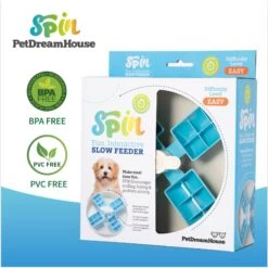 Pet Dream House SPIN Interactive Windmill Style Easy Level Slow Feeder Dog Bowl, Blue -PetSafe Shop Sale 731870 PT3. AC SS1800 V1678741859