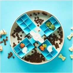 Pet Dream House SPIN Interactive Windmill Style Easy Level Slow Feeder Dog Bowl, Blue -PetSafe Shop Sale 731870 PT4. AC SS1800 V1678741859