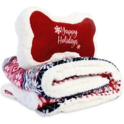 Bow-Wow Pet Sherpa Dog Blanket & Pillow Set -PetSafe Shop Sale 738486 PT3. AC SS1800 V1672930492
