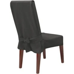 Sure Fit Farmhouse Dining Room Basketweave One Piece Slipcover With Ties Dog & Cat Cover