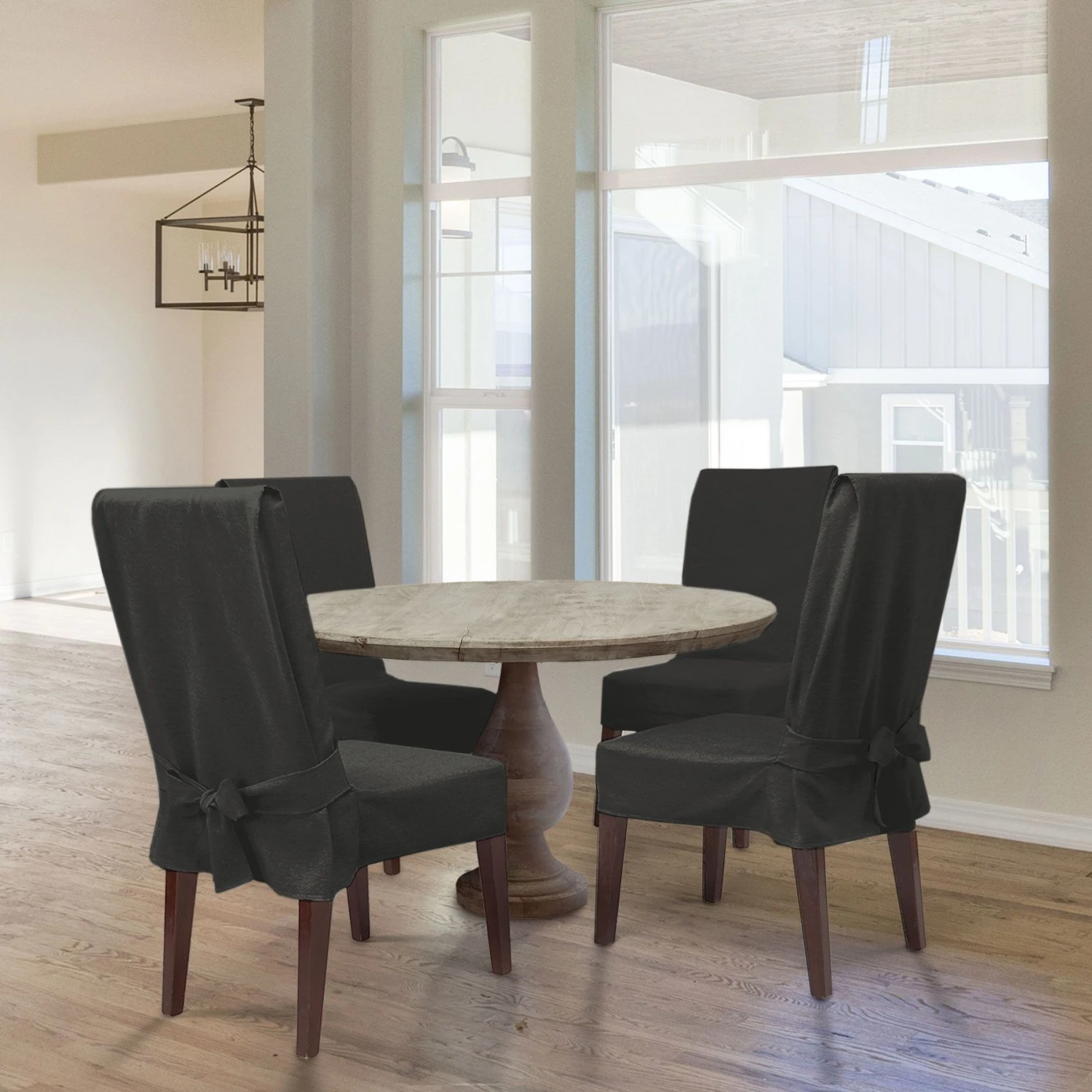 Sure Fit Farmhouse Dining Room Basketweave One Piece Slipcover With Ties Dog & Cat Cover 2 Sure Fit Farmhouse Dining Room Basketweave One Piece Slipcover With Ties Dog & Cat Cover - Image 2