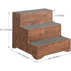 Unipaws Wooden Three-Story Dog Ladder, Walnut -PetSafe Shop Sale 739438 PT4. AC SS1800 V1671222413