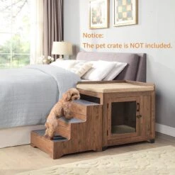 Unipaws Wooden Three-Story Dog Ladder, Walnut -PetSafe Shop Sale 739438 PT6. AC SS1800 V1671222469