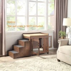 Unipaws Wooden Three-Story Dog Ladder, Walnut -PetSafe Shop Sale 739438 PT7. AC SS1800 V1671223372