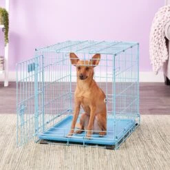 MidWest ICrate Single Door Collapsible Wire Dog Crate, Blue -PetSafe Shop Sale 74292 PT4. AC SS1800 V1562173093