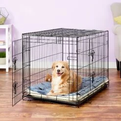 MidWest Quiet Time Fleece Reversible Dog Crate Mat, Blue Paw Print 8 MidWest Quiet Time Fleece Reversible Dog Crate Mat, Blue Paw Print -PetSafe Shop Sale 74365 PT2. AC SS1800 V1542225480