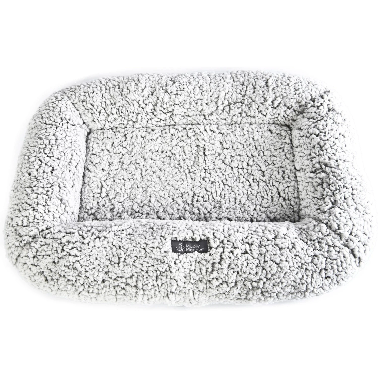 Max & Marlow Plush Sherpa Bolstered Crate Dog & Cat Bed, Gray, Small 4 Max & Marlow Plush Sherpa Bolstered Crate Dog & Cat Bed, Gray, Small - Image 4
