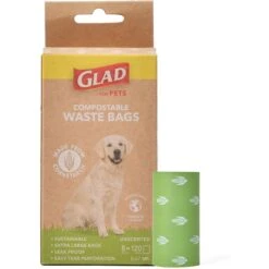 Glad For Pets Compostable Dog Waste Poop Bags, 120 Count