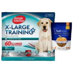 Simple Solution Extra Large Training Pads, 28" X 30" & Fruitables Skinny Minis Pumpkin & Berry Flavor Dog Treats