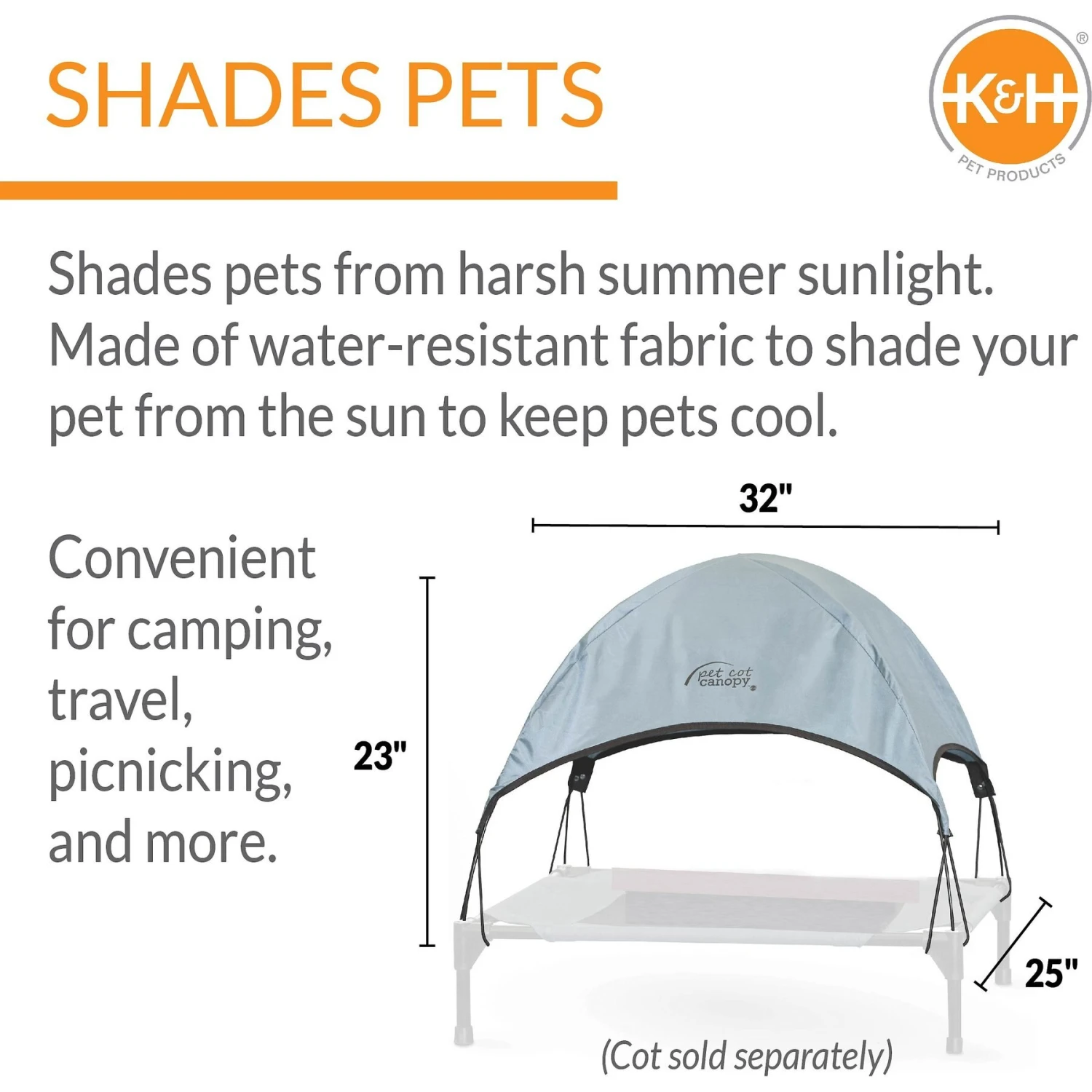 K&H Pet Products Canopy Add On For Elevated Dog Bed 2 K&H Pet Products Canopy Add On For Elevated Dog Bed - Image 2
