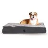 K&H Pet Products Feather-Top Orthopedic Pillow Dog Bed, Charcoal