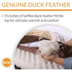 K&H Pet Products Feather-Top Orthopedic Pillow Dog Bed, Charcoal -PetSafe Shop Sale 78519 PT3. AC SS1800 V1637623926