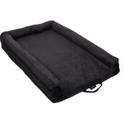 Burley Bolster Cat & Dog Bed With Removable Cover, Gray/Black