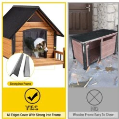 Aivituvin Strong Iron Frame Outdoor Dog House With Porch, Small -PetSafe Shop Sale 812766 PT4. AC SS1800 V1679591779