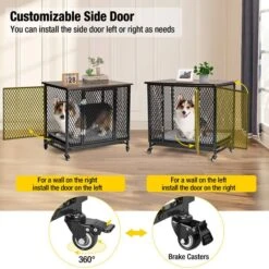 Aivituvin Side End Table Furniture Style Dog Crate With Tray, Cushion & Casters -PetSafe Shop Sale 814846 PT2. AC SS1800 V1679591778