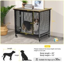 Aivituvin Side End Table Furniture Style Dog Crate With Tray, Cushion & Casters -PetSafe Shop Sale 814846 PT5. AC SS1800 V1679591967