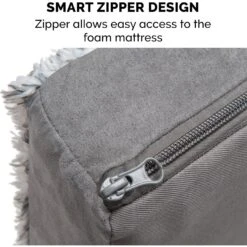 FurHaven Two-Tone Fur & Suede Deluxe Full Support Bolster Cat & Dog Bed With Removable Cover -PetSafe Shop Sale 816734 PT7. AC SS1800 V1704234924