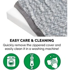 FurHaven Two-Tone Fur & Suede Deluxe Full Support Bolster Cat & Dog Bed With Removable Cover -PetSafe Shop Sale 816734 PT8. AC SS1800 V1704234978