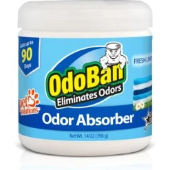 OdoBan Solid Odor Absorber Fresh Linen Deodorizer, 14-oz Jar