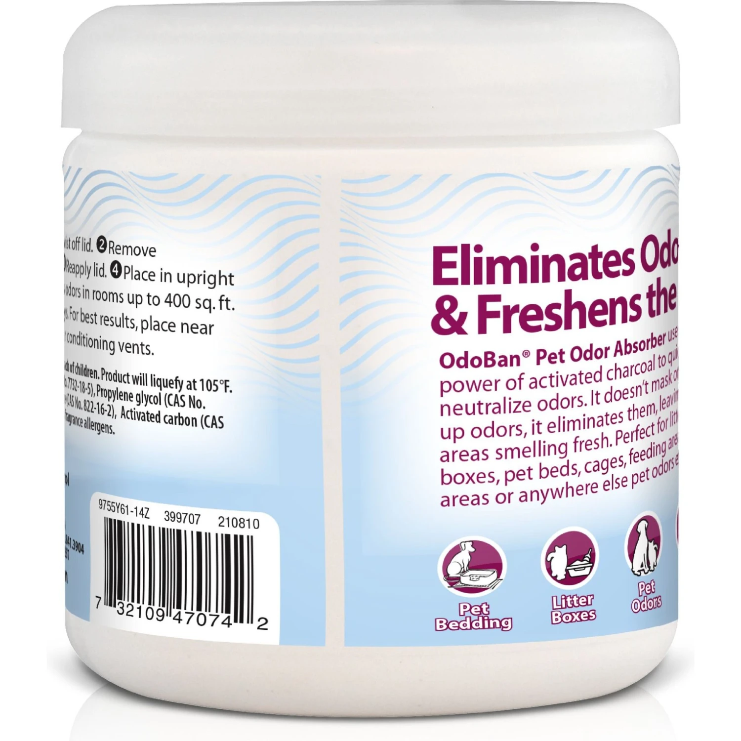 OdoBan OdoMagnet Pet Odor Eliminator Fresh Air Activated Charcoal Deodorizer, 14-oz Jar 2 OdoBan OdoMagnet Pet Odor Eliminator Fresh Air Activated Charcoal Deodorizer, 14-oz Jar - Image 2