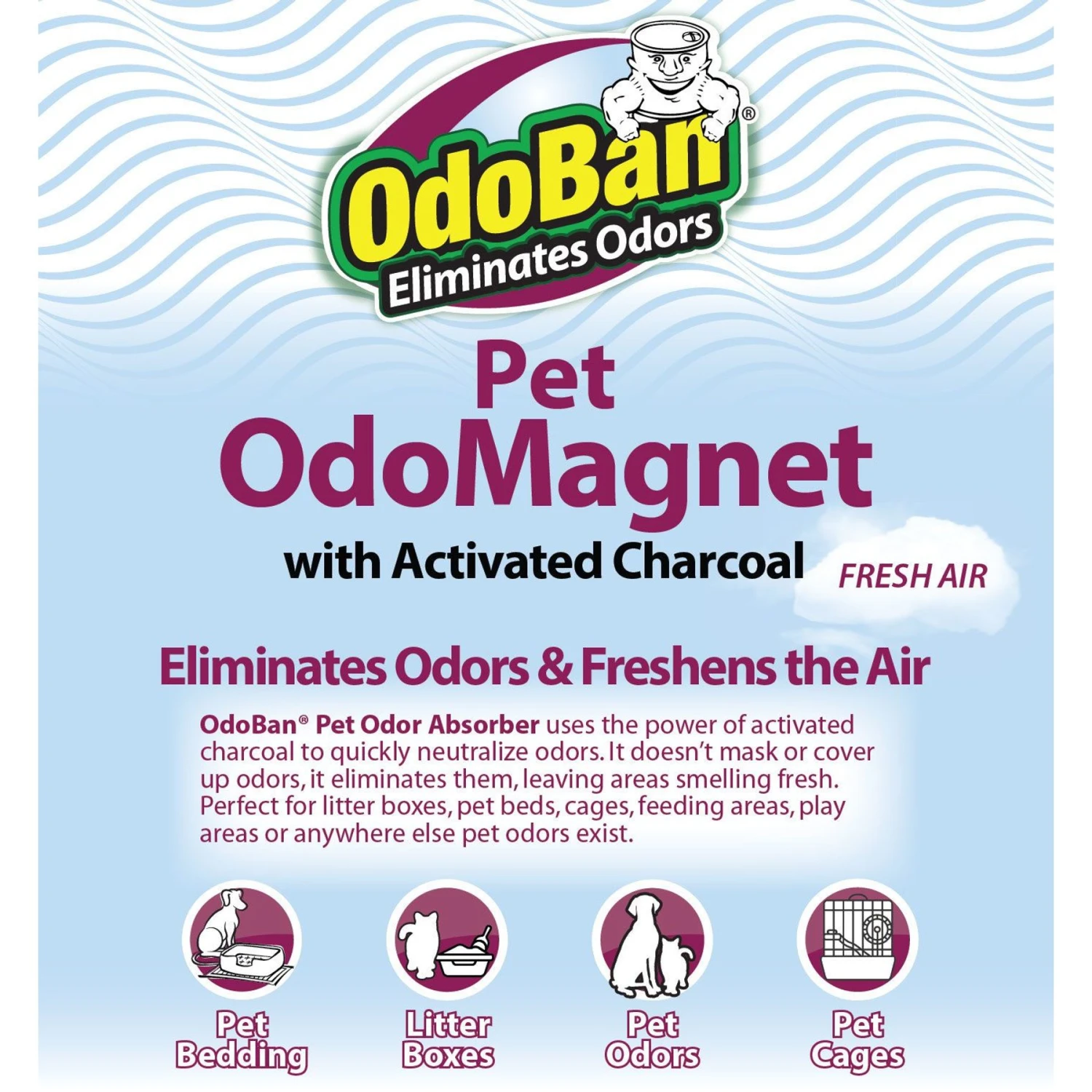 OdoBan OdoMagnet Pet Odor Eliminator Fresh Air Activated Charcoal Deodorizer, 14-oz Jar 3 OdoBan OdoMagnet Pet Odor Eliminator Fresh Air Activated Charcoal Deodorizer, 14-oz Jar - Image 3