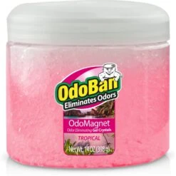 OdoBan OdoMagnet Odor Eliminator Tropical Gel Crystals Deodorizer, 14-oz Jar