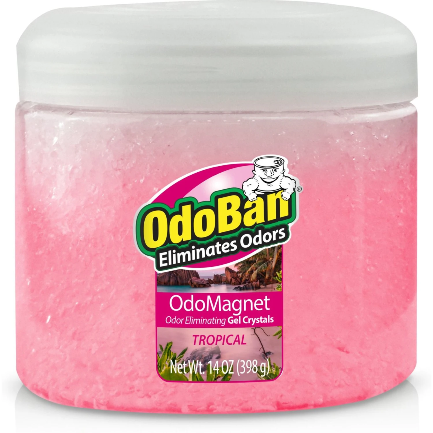 OdoBan OdoMagnet Odor Eliminator Tropical Gel Crystals Deodorizer, 14-oz Jar 1 OdoBan OdoMagnet Odor Eliminator Tropical Gel Crystals Deodorizer, 14-oz Jar