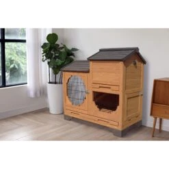 ZooVilla Indoor & Outdoor Bunny Lounge, Brown -PetSafe Shop Sale 823966 PT3. AC SS1800 V1683567988