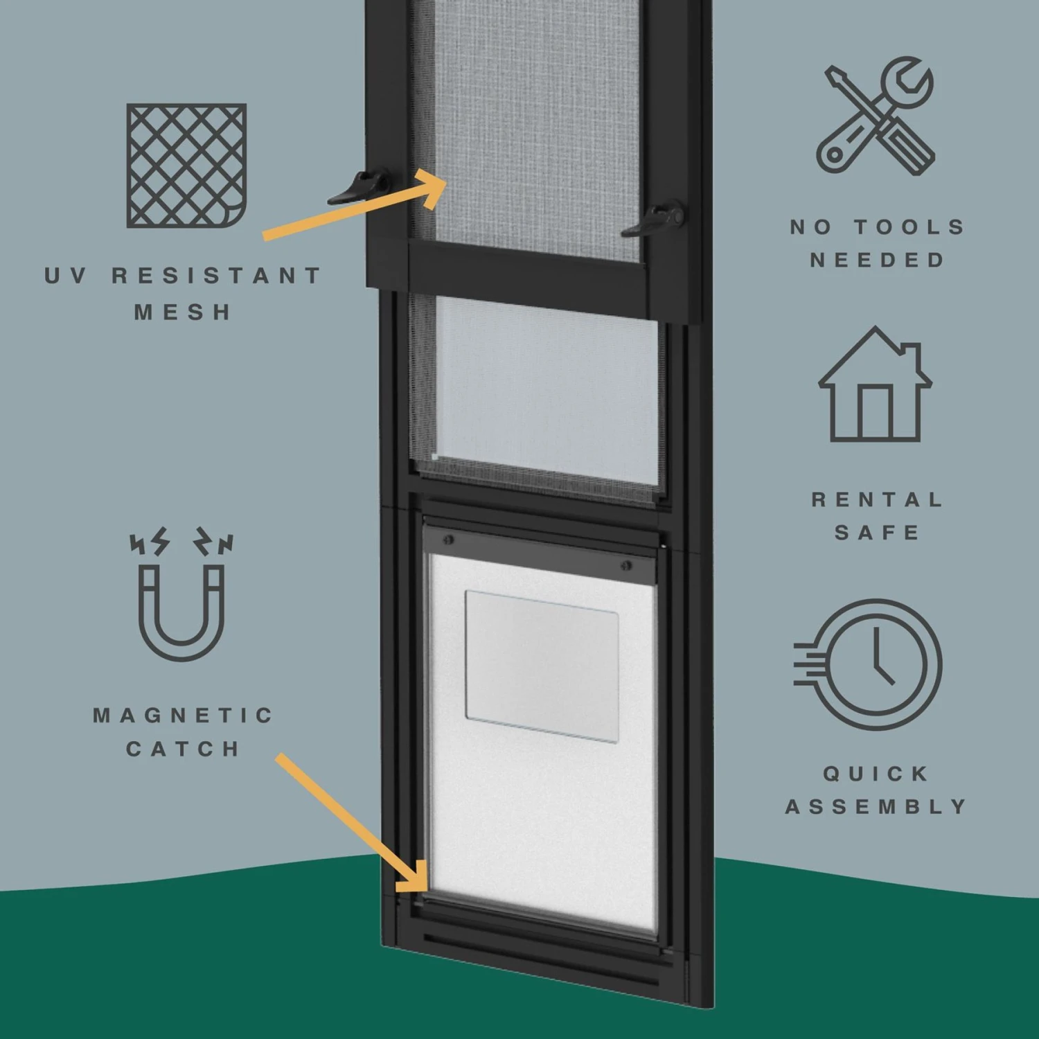 Hakuna Pets Black Patio Dog & Cat Door 6 Hakuna Pets Black Patio Dog & Cat Door - Image 6