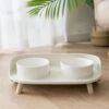 Hanamya Dog & Cat Bowl, White