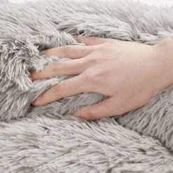 Friends Forever Luna Donut Faux Fur Cozy Cave Covered Dog Bed With Hooded Blanket -PetSafe Shop Sale 851382 PT2. AC SS1800 V1683835895