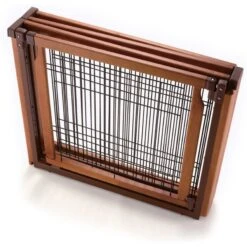 Richell Convertible Elite 4-Panel Gate For Dogs & Cats, Brown -PetSafe Shop Sale 85242 PT4. AC SS1800 V1674231929