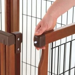 Richell Convertible Elite 4-Panel Gate For Dogs & Cats, Brown -PetSafe Shop Sale 85242 PT6. AC SS1800 V1674231933