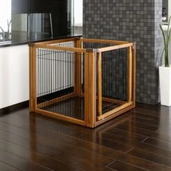 Richell Convertible Elite 4-Panel Gate For Dogs & Cats, Brown -PetSafe Shop Sale 85242 PT8. AC SS1800 V1674231930