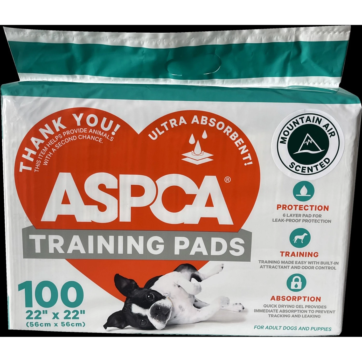 ASPCA Dog Training Pads, 22 X 22-in, Mountain Fresh Scented 1 ASPCA Dog Training Pads, 22 X 22-in, Mountain Fresh Scented