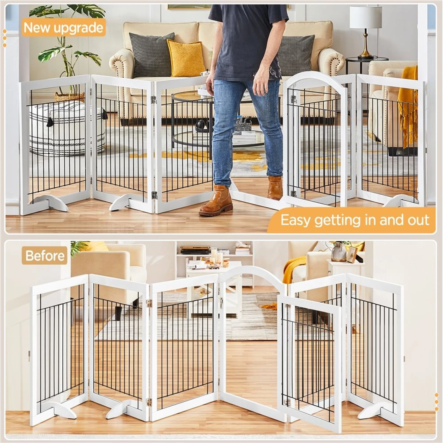 Yaheetech 6-Panel Foldable Wire Dog Gate 6 Yaheetech 6-Panel Foldable Wire Dog Gate - Image 6