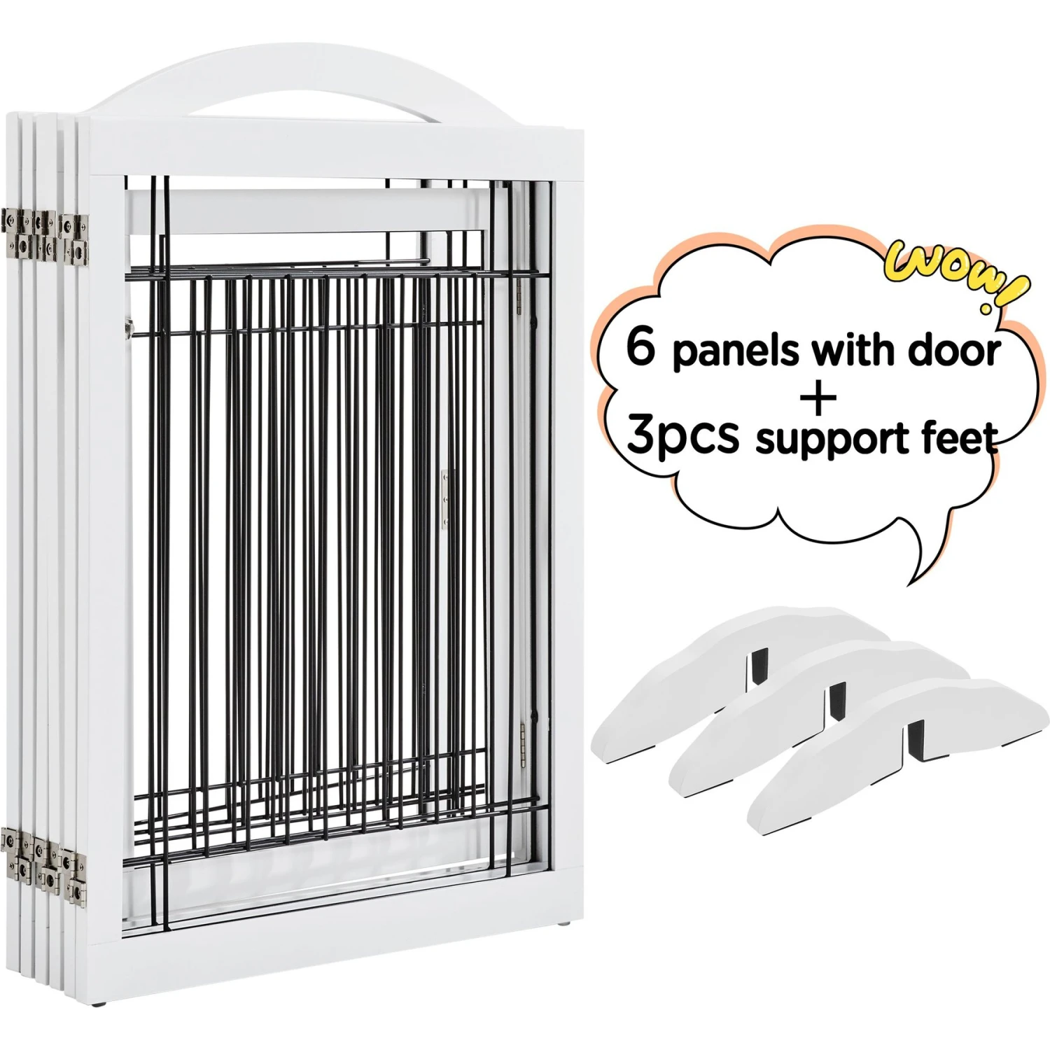 Yaheetech 6-Panel Foldable Wire Dog Gate 9 Yaheetech 6-Panel Foldable Wire Dog Gate - Image 9