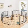 Yaheetech 12-Panel 32-in H Dog Playpen With Door Black, Medium