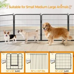 Yaheetech 12-Panel 32-in H Dog Playpen With Door Black, Medium -PetSafe Shop Sale 871638 PT3. AC SS1800 V1686078480