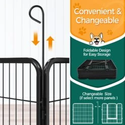 Yaheetech 12-Panel 32-in H Dog Playpen With Door Black, Medium -PetSafe Shop Sale 871638 PT6. AC SS1800 V1686078424