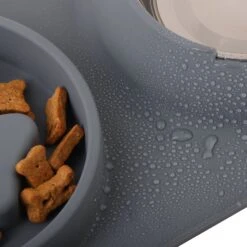 Pounce + Fetch Silicone Double Bowl Slow Feeder, 10-oz, Grey -PetSafe Shop Sale 883294 PT5. AC SS1800 V1686250294