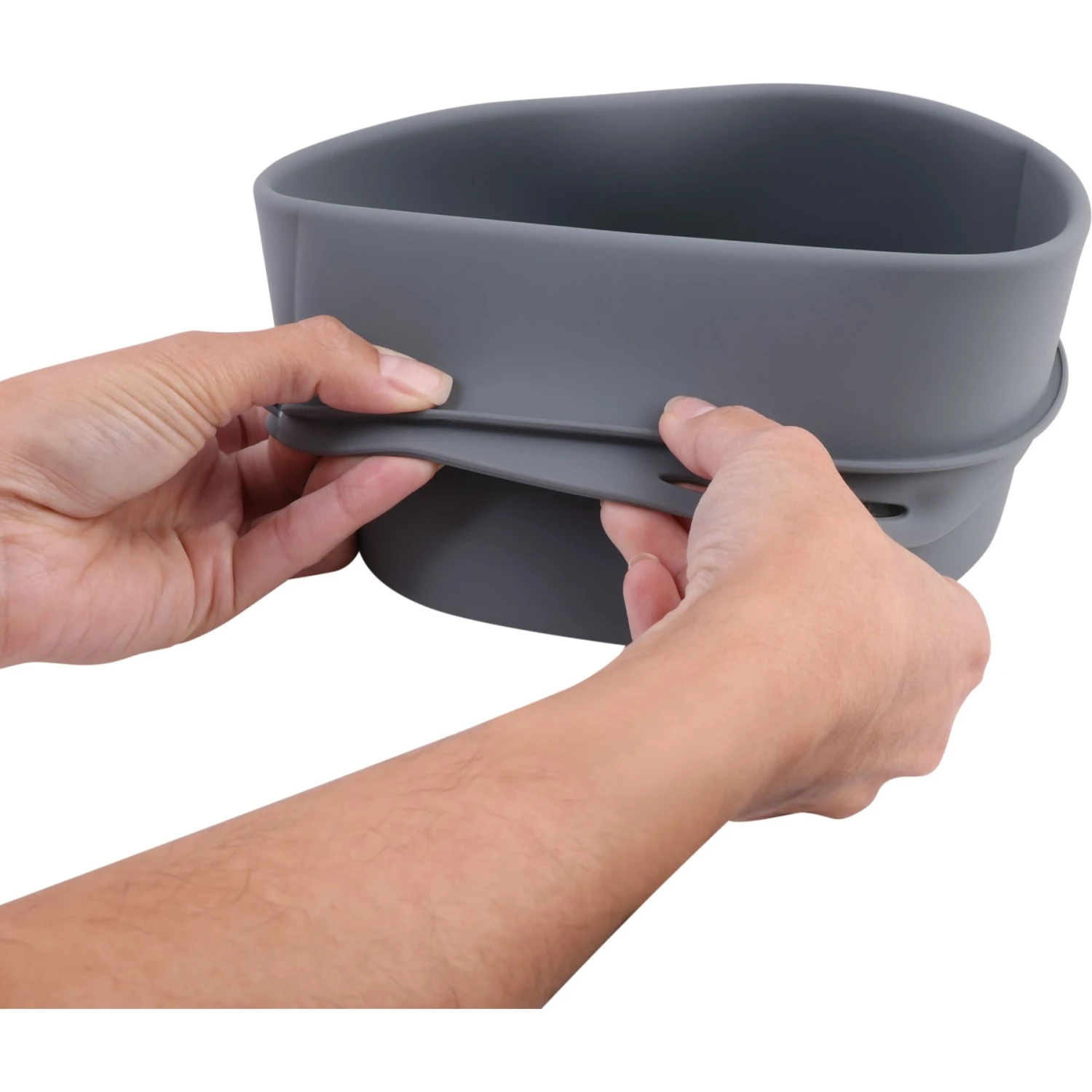 Pounce + Fetch Heavy Duty Silicone Travel Bag Bowl, Gray, 4-cup 6 Pounce + Fetch Heavy Duty Silicone Travel Bag Bowl, Gray, 4-cup - Image 6